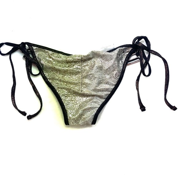 Beach Bunny Metallic Gold side tie 2 pc swimsuit - Picture 16 of 16